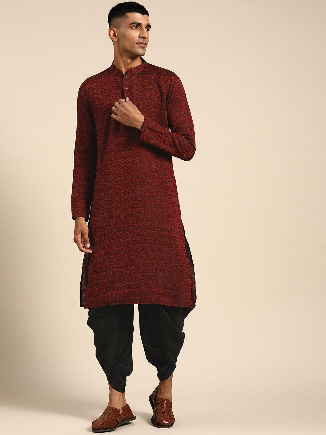 kisah men ethnic motifs printed kurta