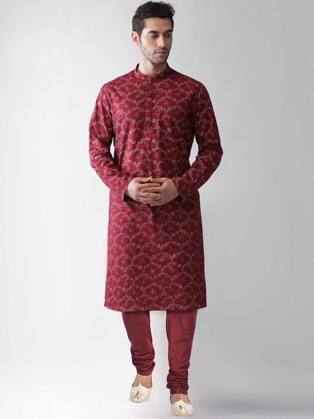 kisah men ethnic motifs printed straight kurta