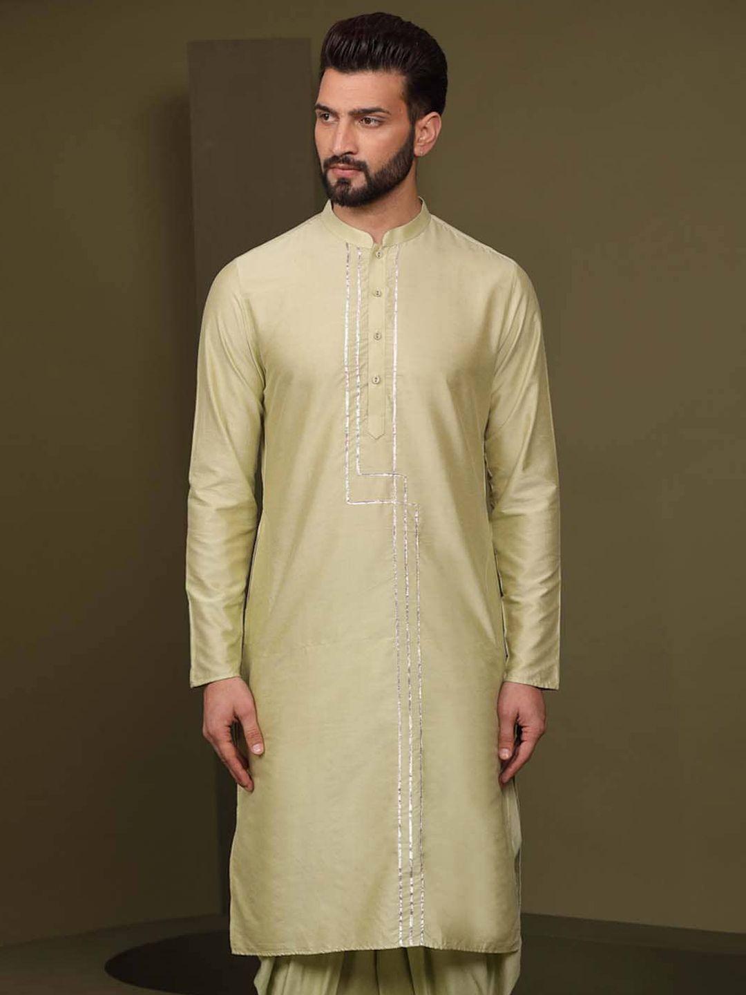 kisah men green kurta