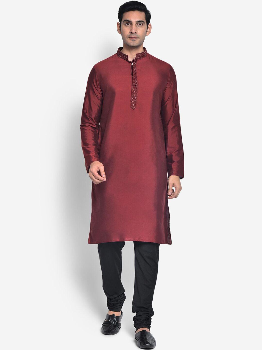 kisah men maroon kurta with churidar