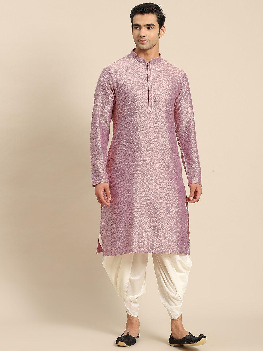 kisah men purple kurta with dhoti pants