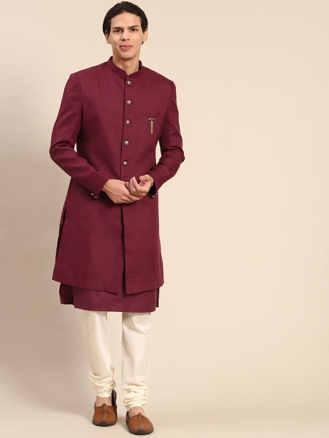 kisah men solid kurta sherwani set