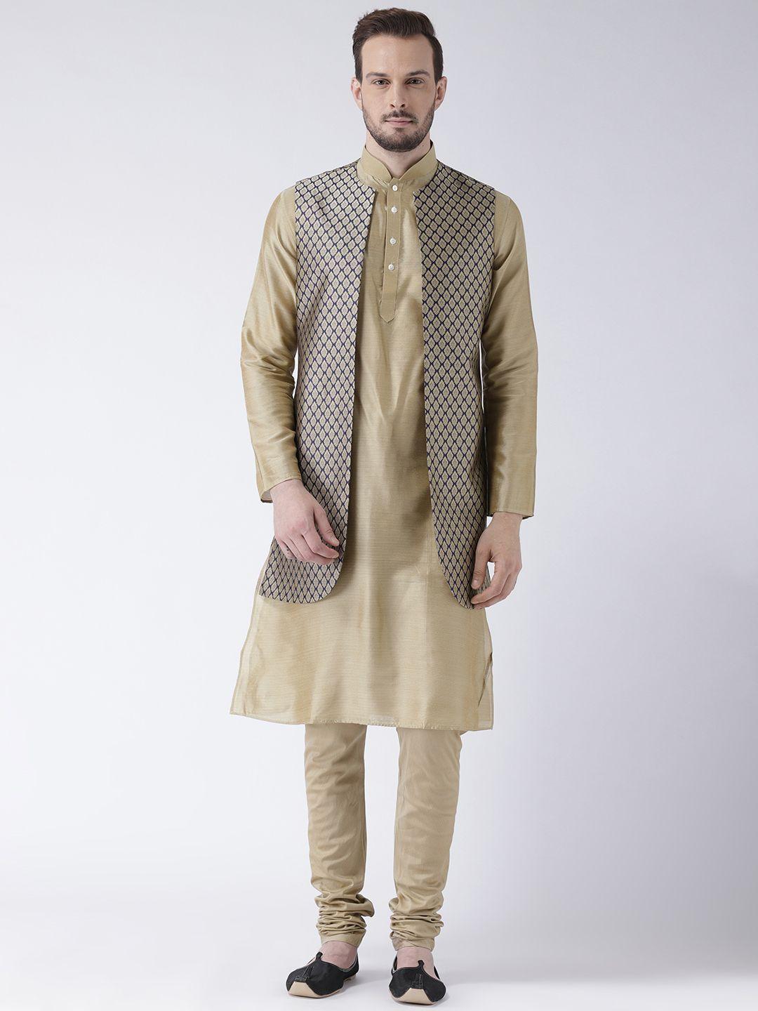 kisah men taupe & beige sherwani set