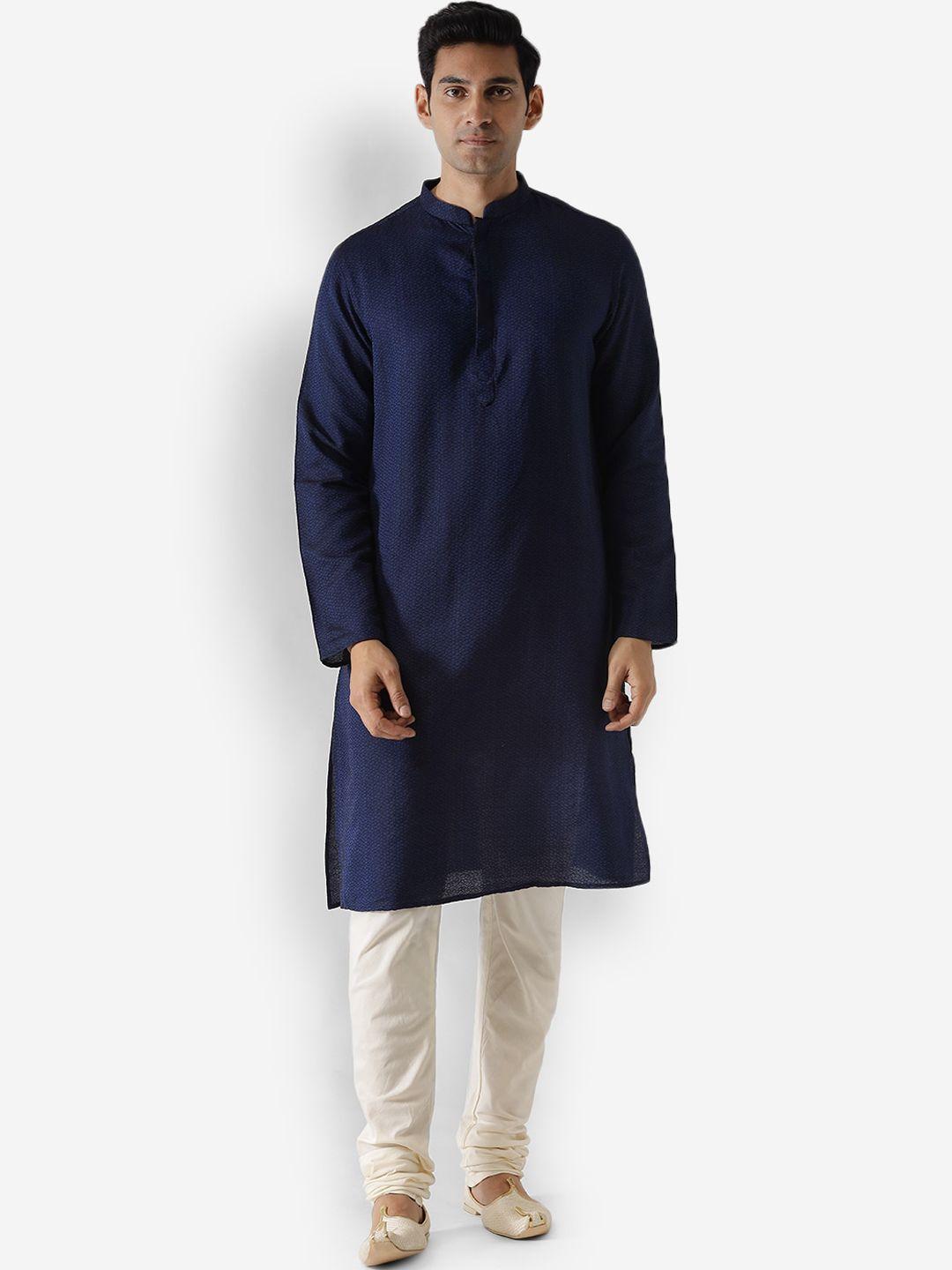 kisah men violet cotton straight kurta