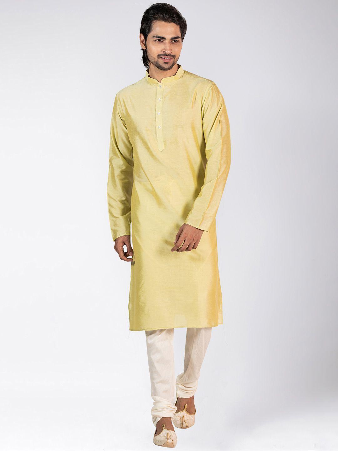 kisah men yellow kurta