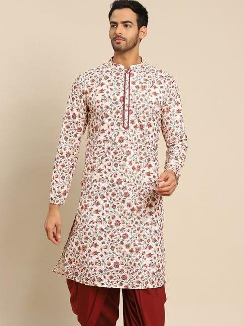 kisah multicolor cotton regular fit floral print kurta