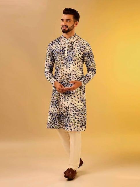 kisah multicolor regular fit printed kurta & pants set