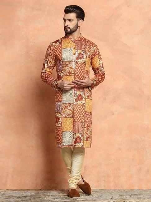 kisah multicolor regular fit printed kurta bottom set