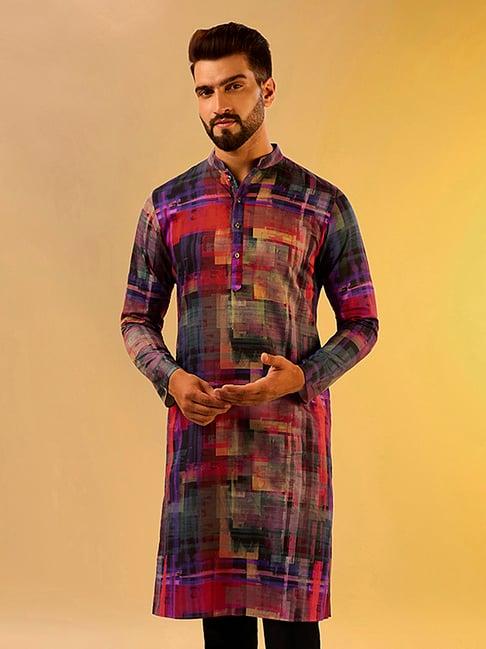 kisah multicolor regular fit printed kurta