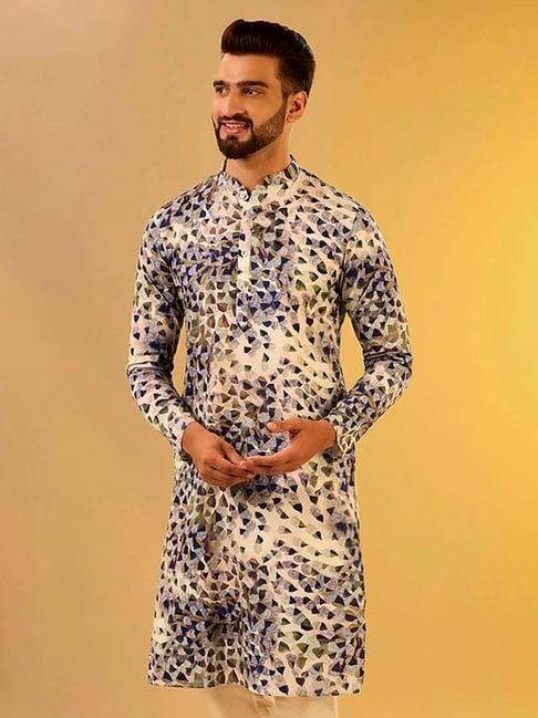 kisah multicolor regular fit printed kurta