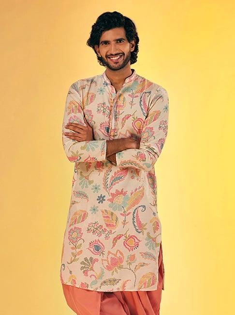 kisah multicolor regular fit printed kurta