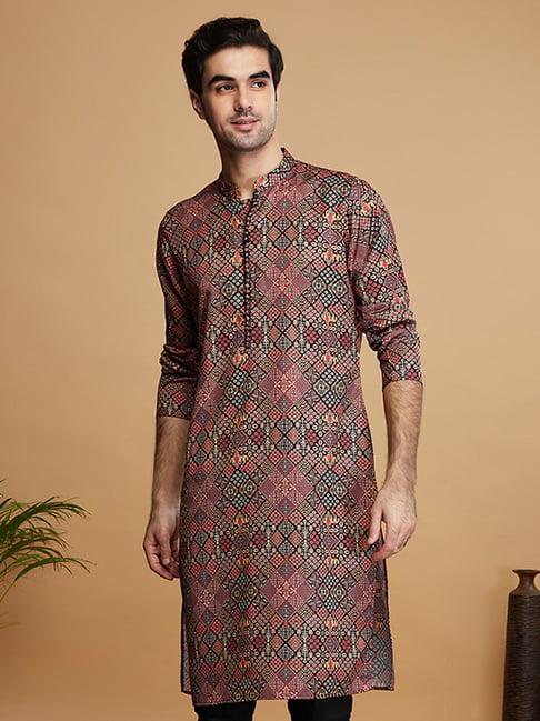 kisah multicolor regular fit printed kurta