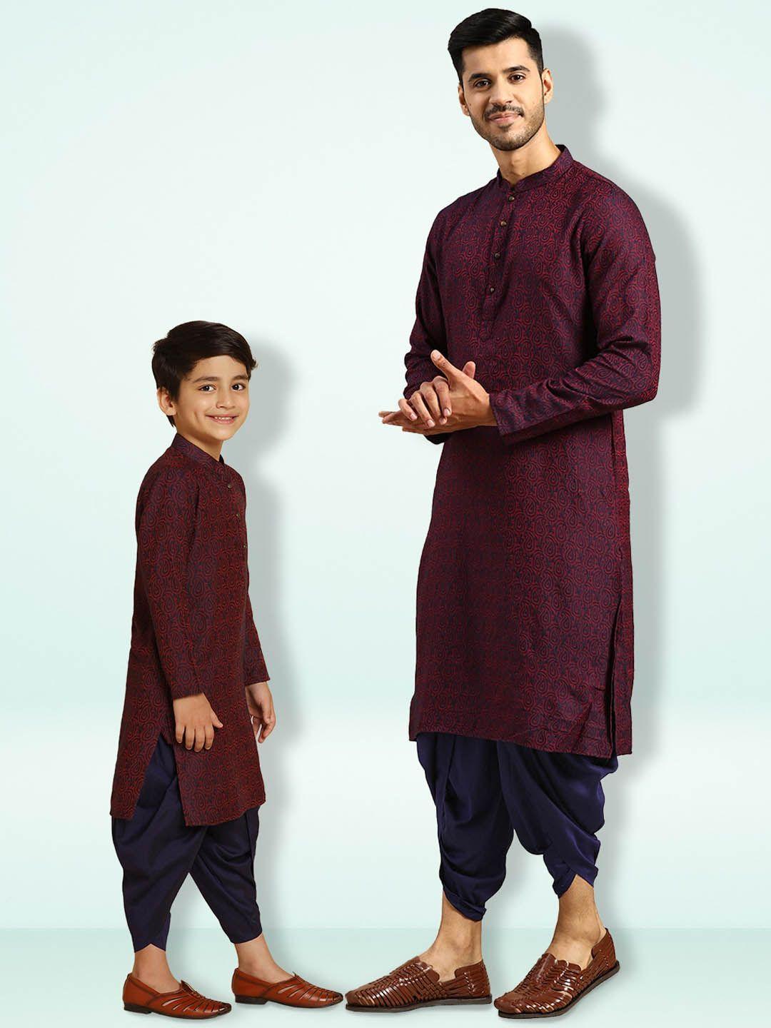 kisah paisley embroidered mandarin collar kurta with dhoti pants