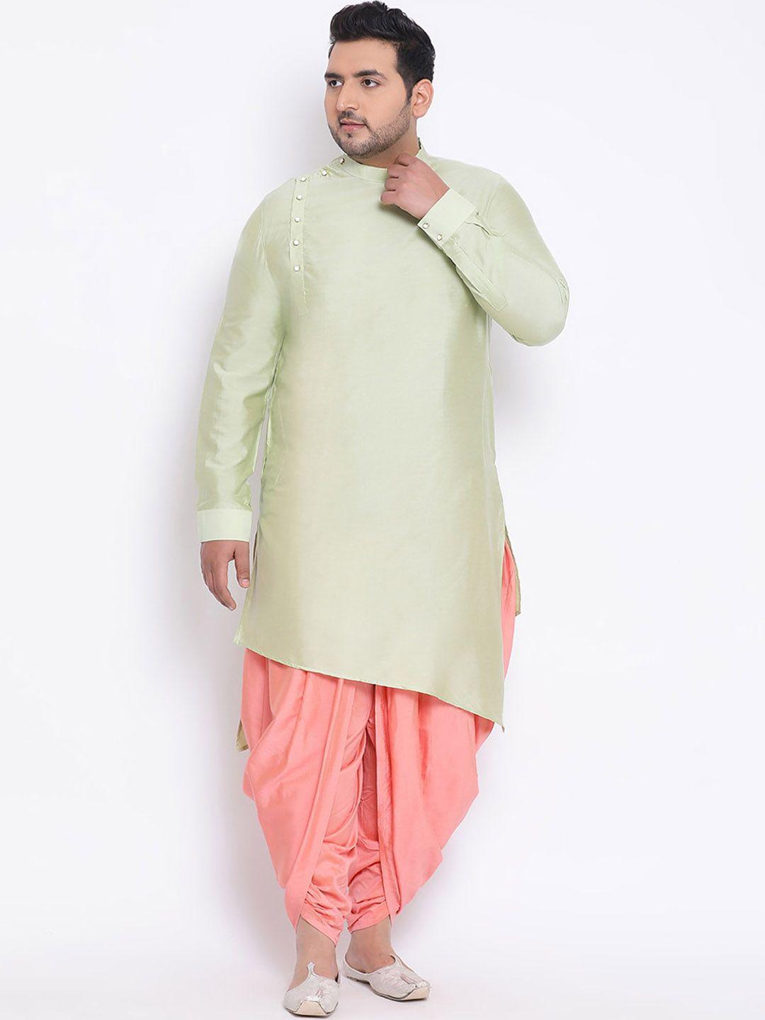 kisah plus men sea green solid straight kurta