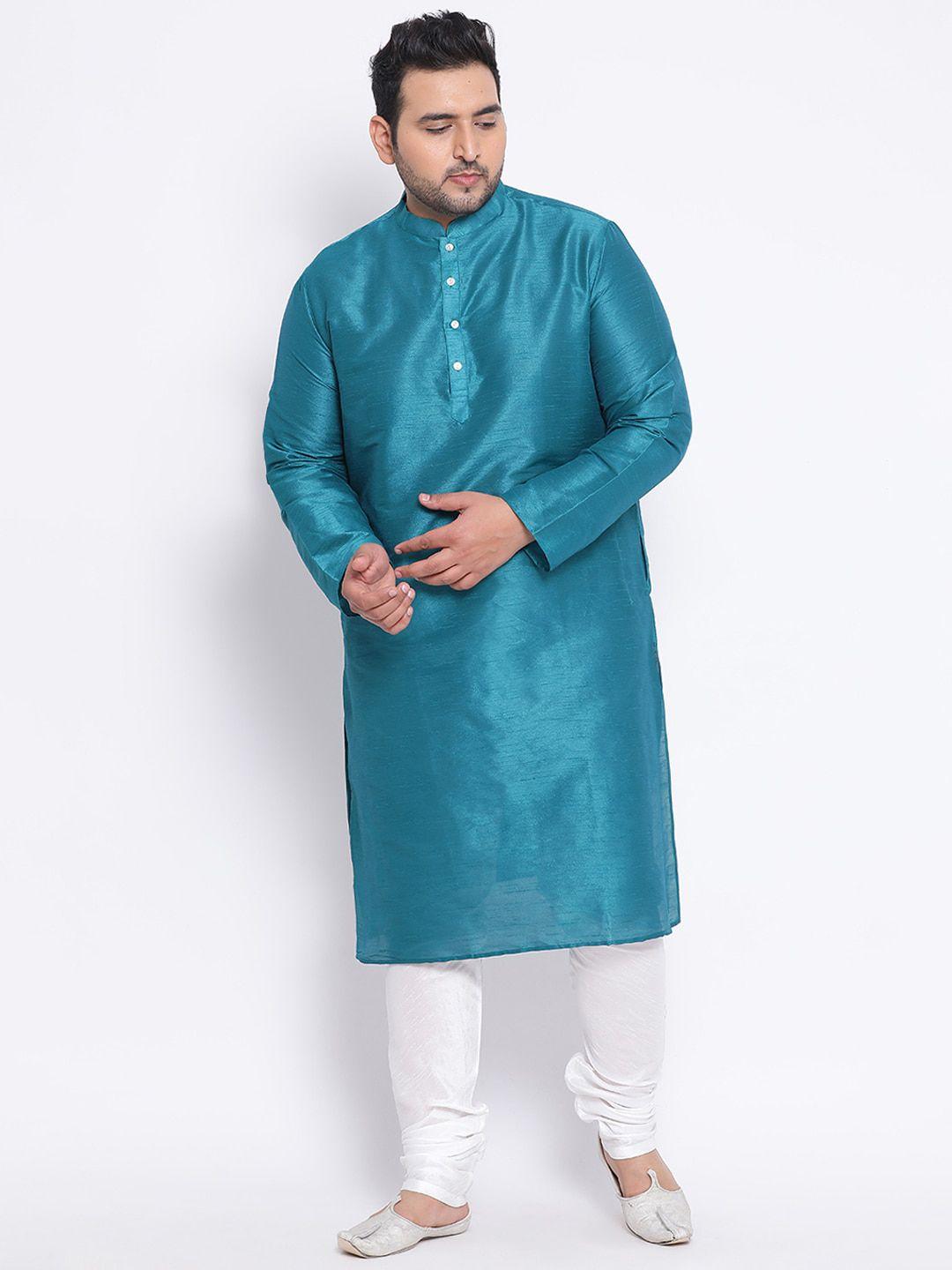 kisah plus plus size mandarin collar cotton silk kurta