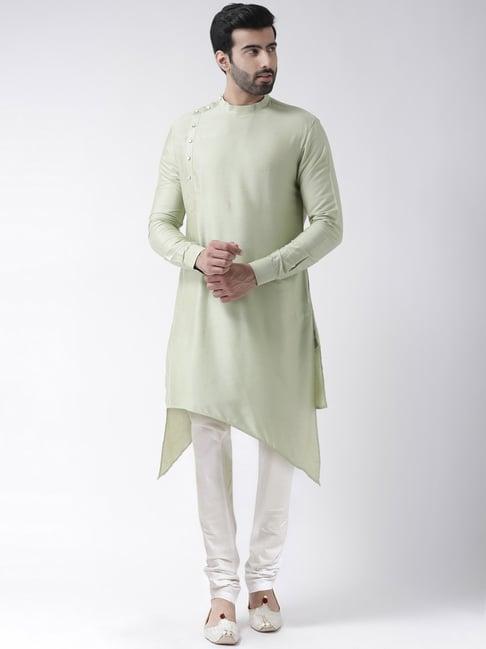 kisah plus sea green regular fit kurta bottom set