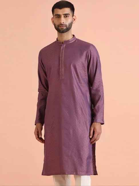 kisah purple regular fit embroidered kurta