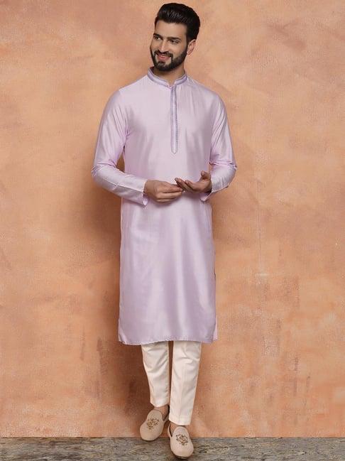 kisah purple regular fit kurta bottom set