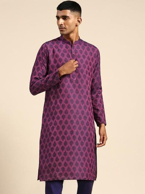 kisah purple regular fit printed kurta