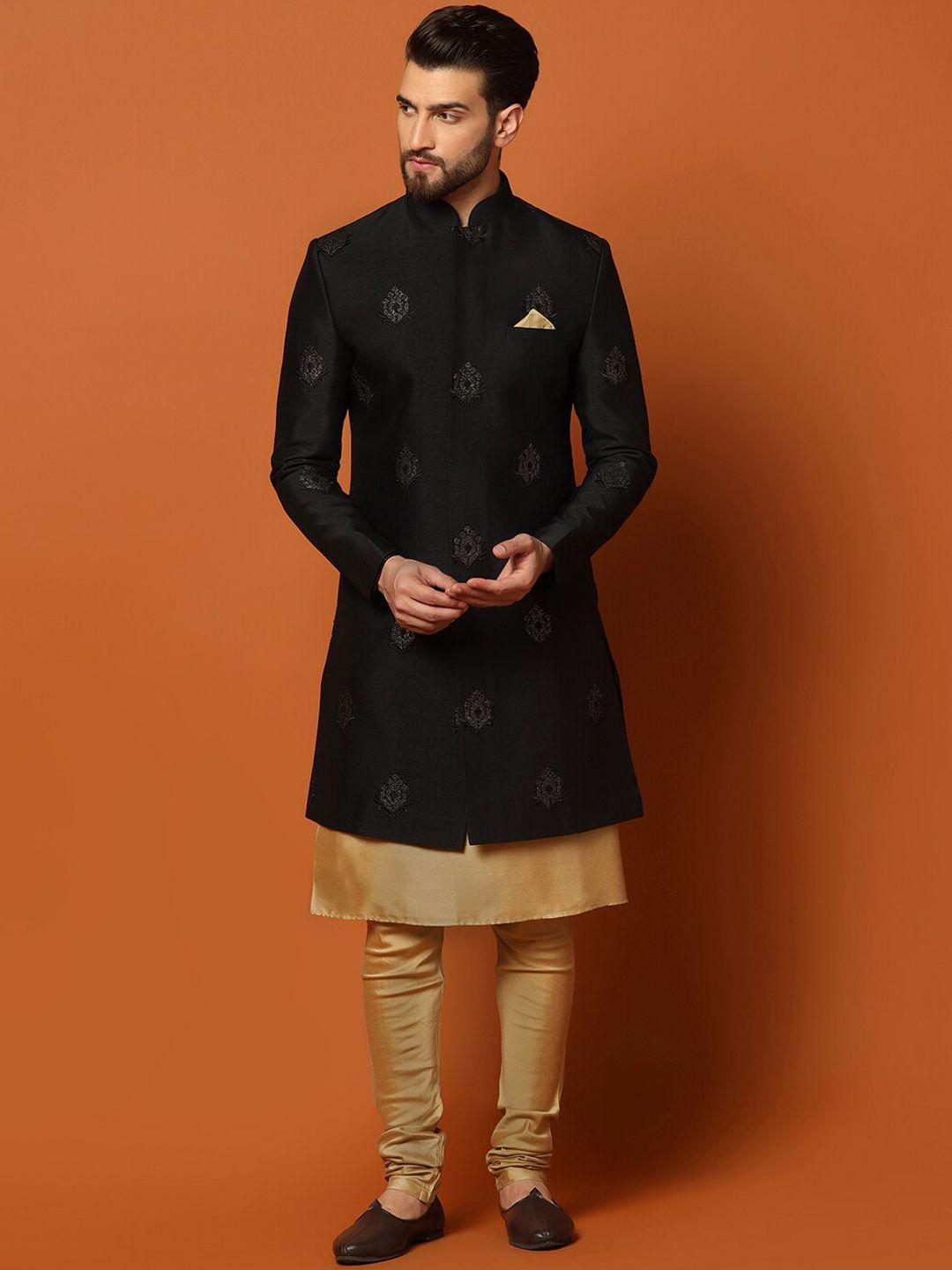 kisah self-design cotton sherwani set