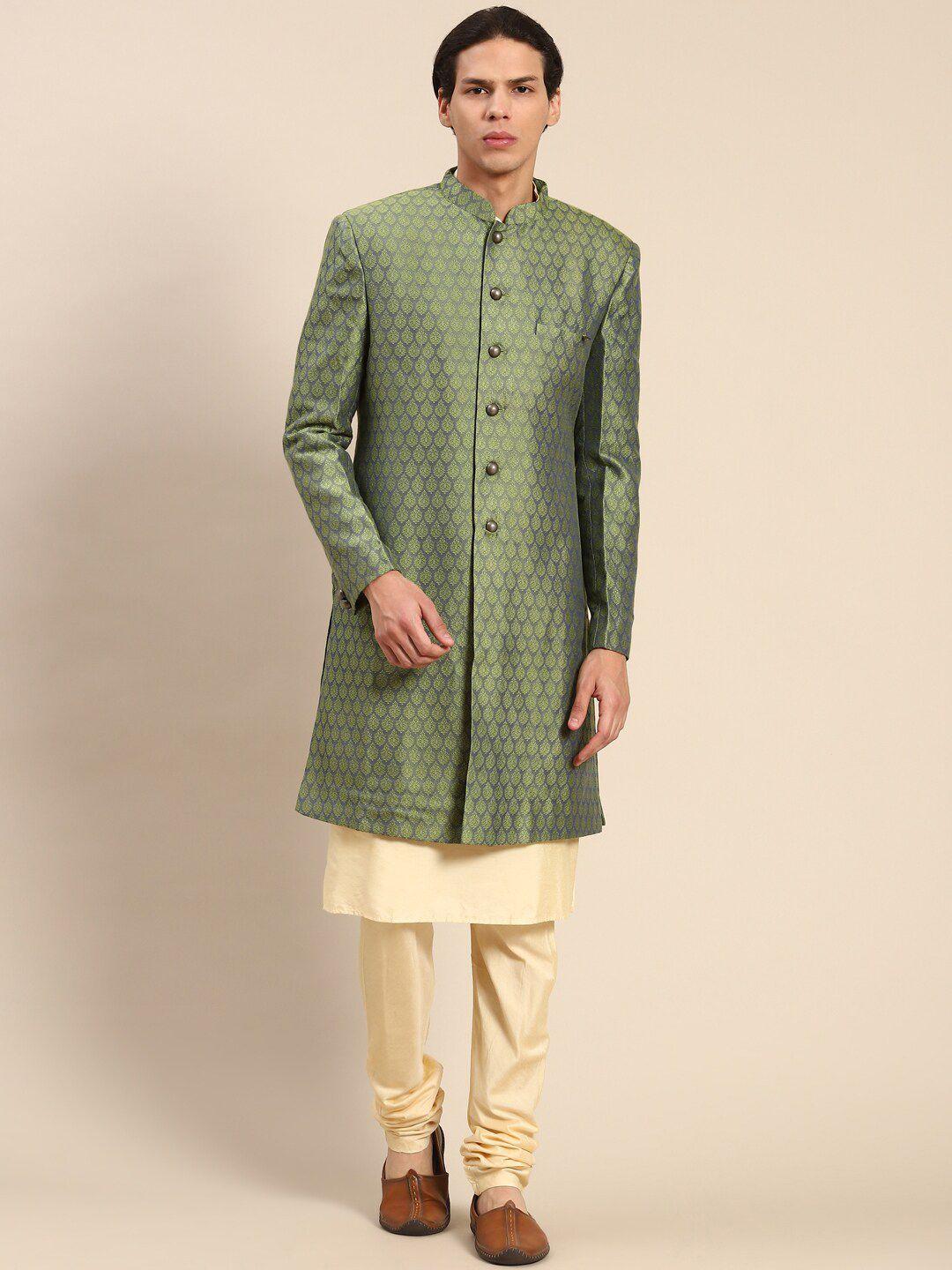 kisah woven design sherwani set