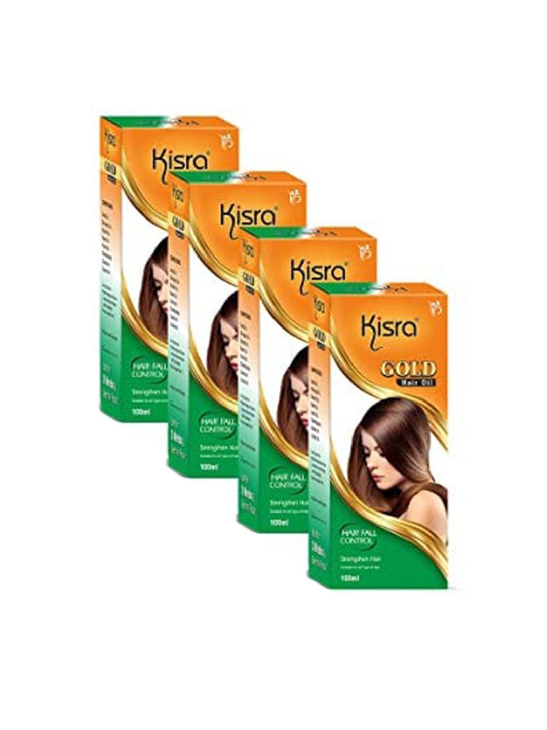 kisra gold set of 4 hair oils for frizz control & hair growth 100ml each