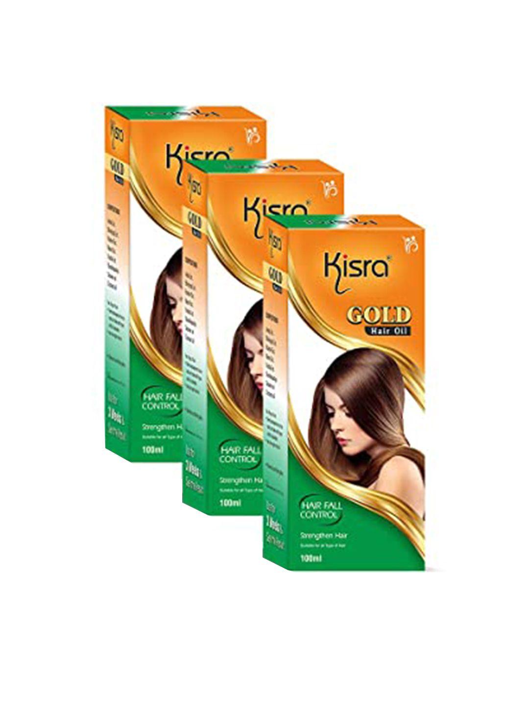 kisra gold set of 3 hair oils for frizz control & hair smoothening 100ml each