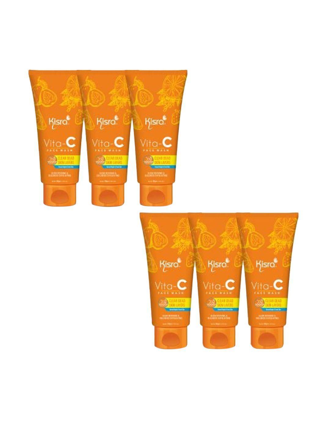 kisra set of 6 vita-c clean dead skin layers face wash for oil control - 50 g each