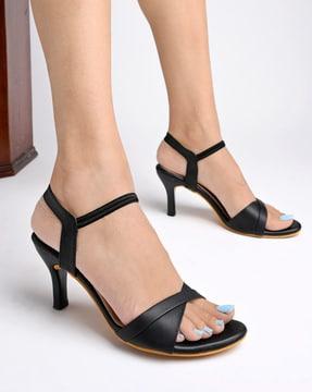 kitten heeled sandals with sling-back