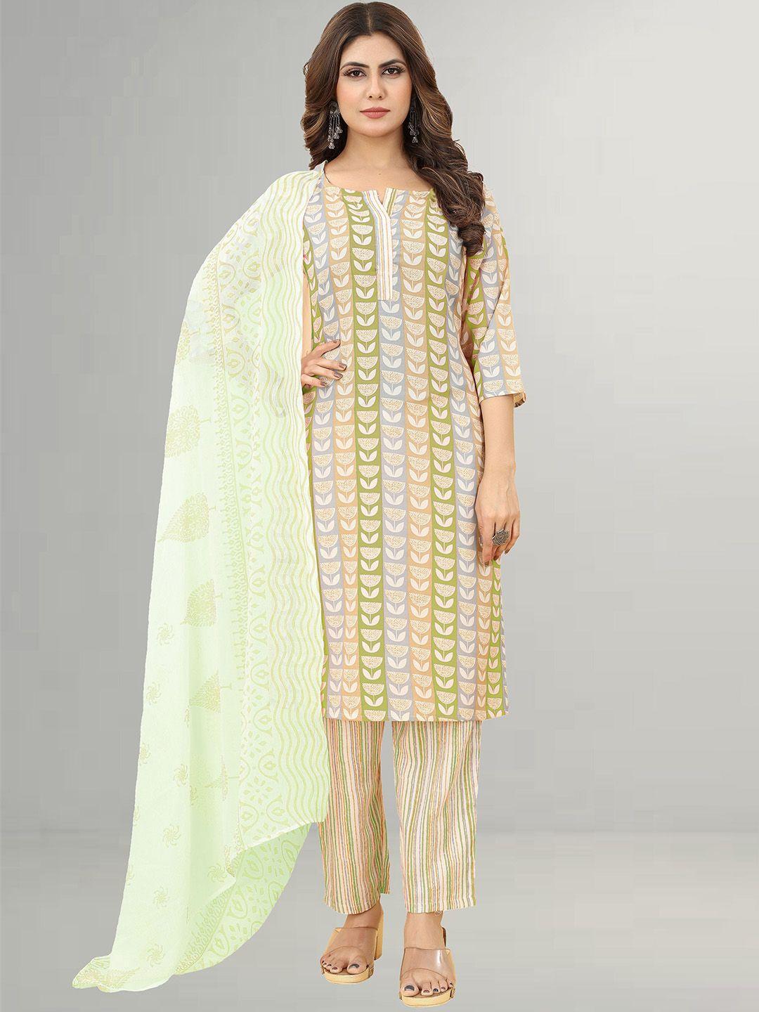 kiwie ethnic motifs printed  kurta & trousers with dupatta