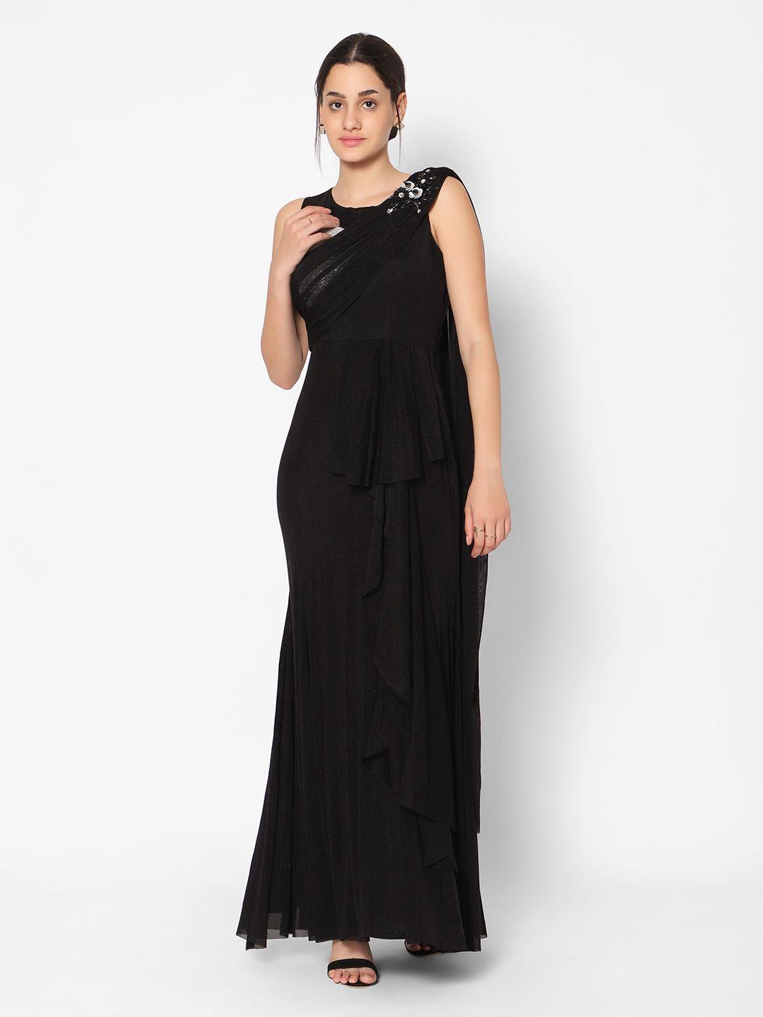 kiya black embellished maxi maxi dress