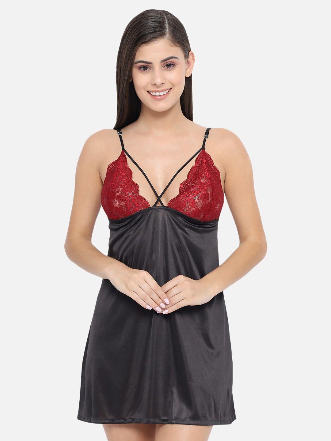 klamotten black & red sensuous lace baby doll