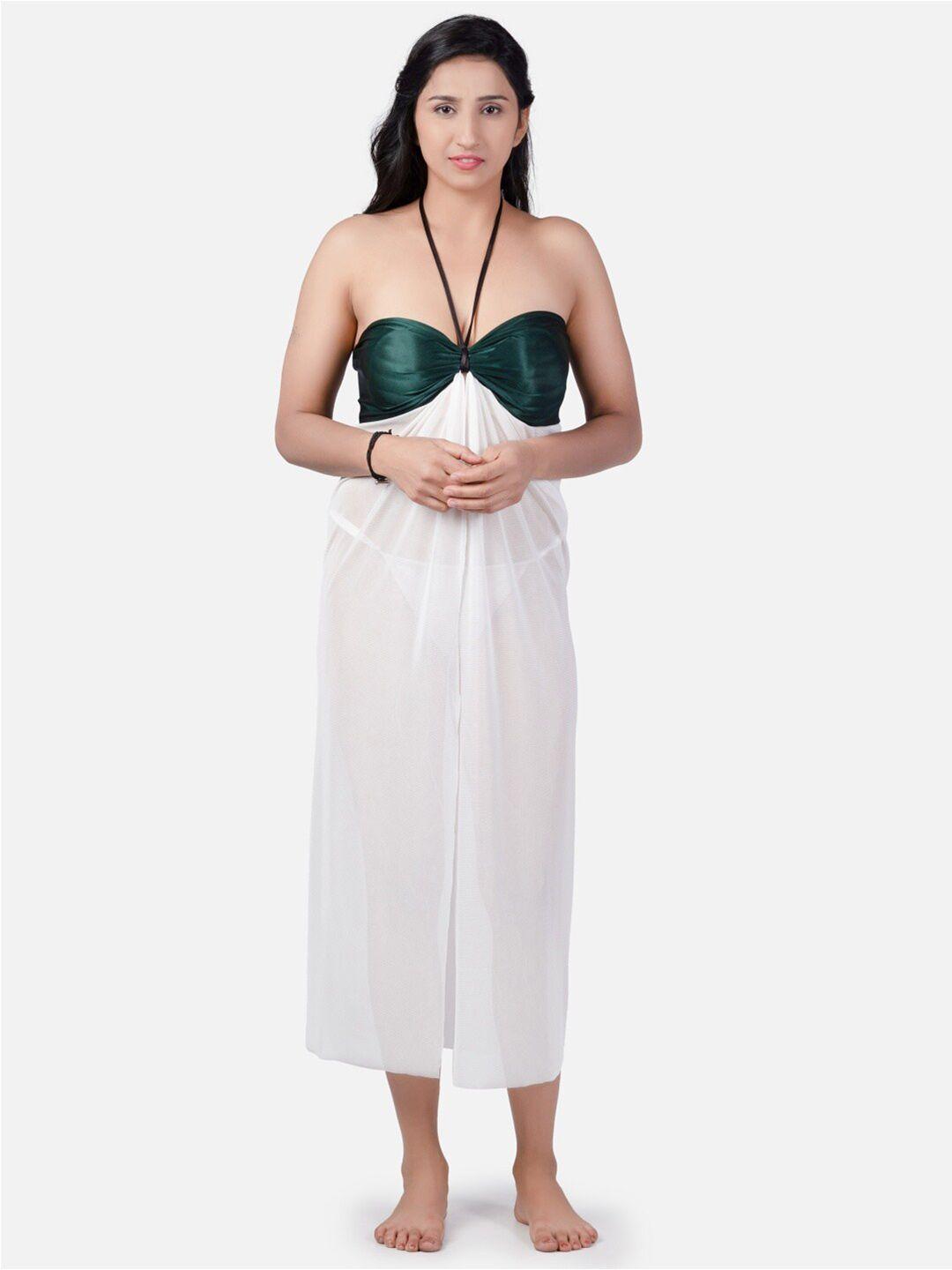 klamotten green & white halter neck baby doll