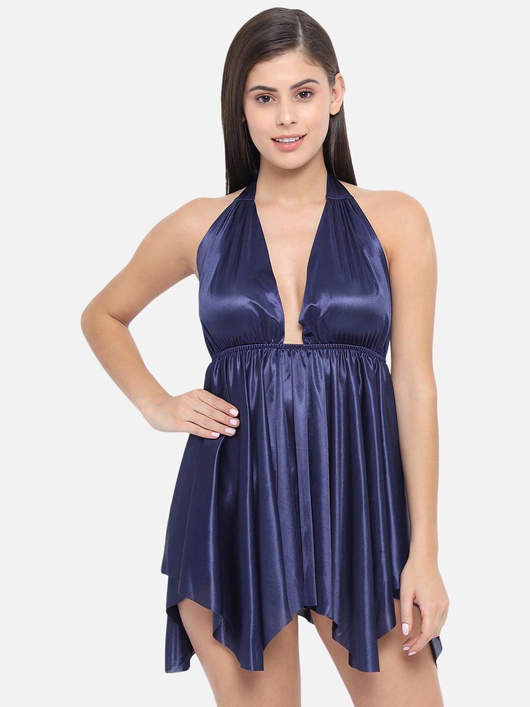 klamotten navy blue baby doll with high-low