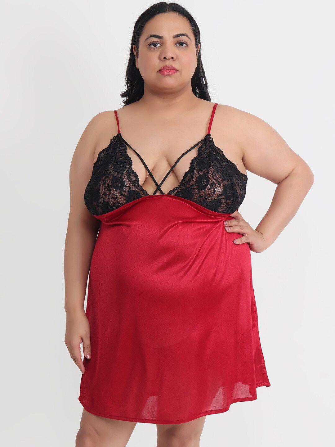 klamotten plus size satin baby doll