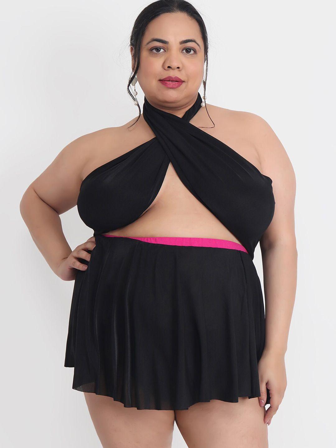 klamotten plus size strapless baby doll