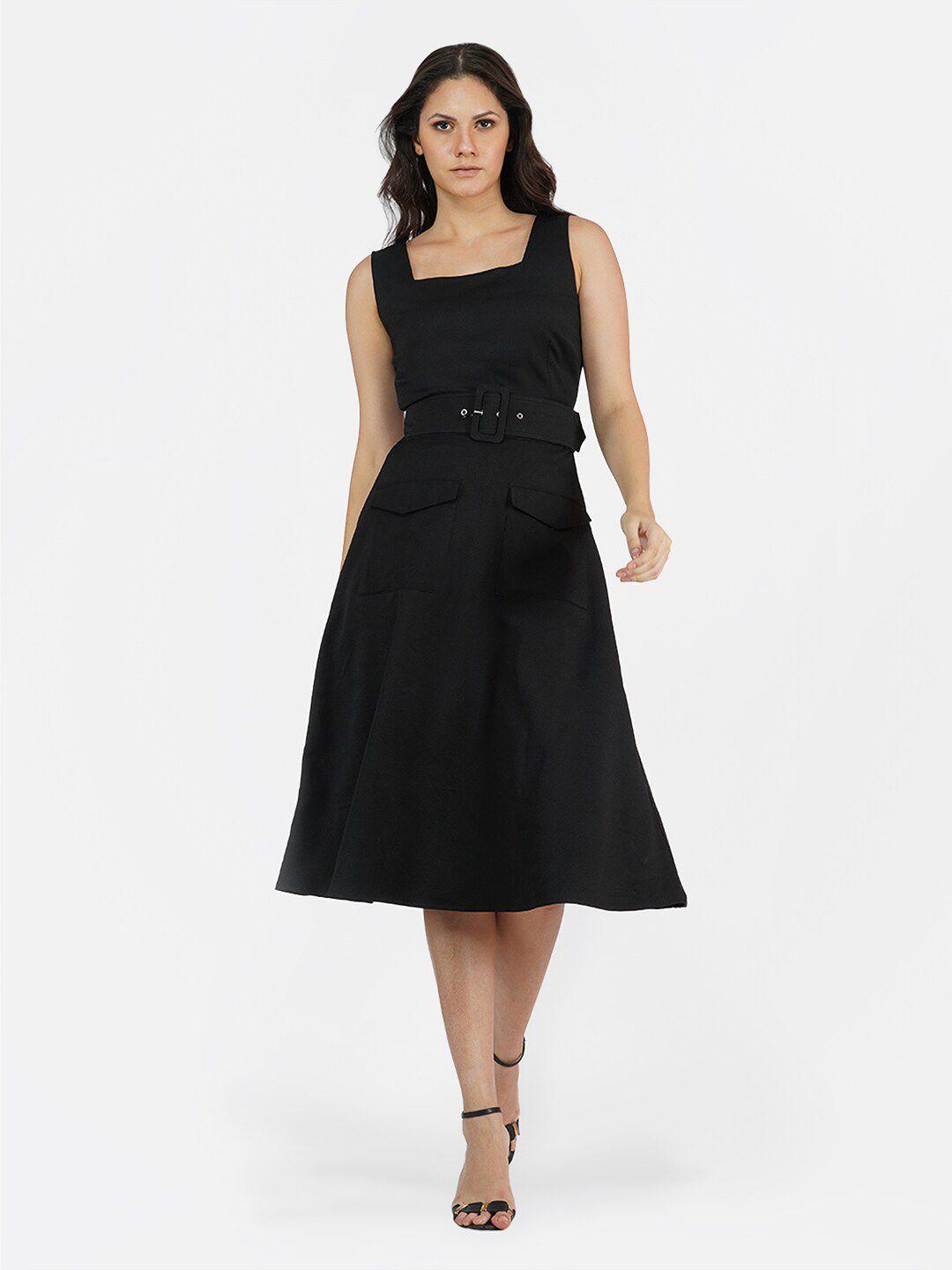 klas nobl black midi dress