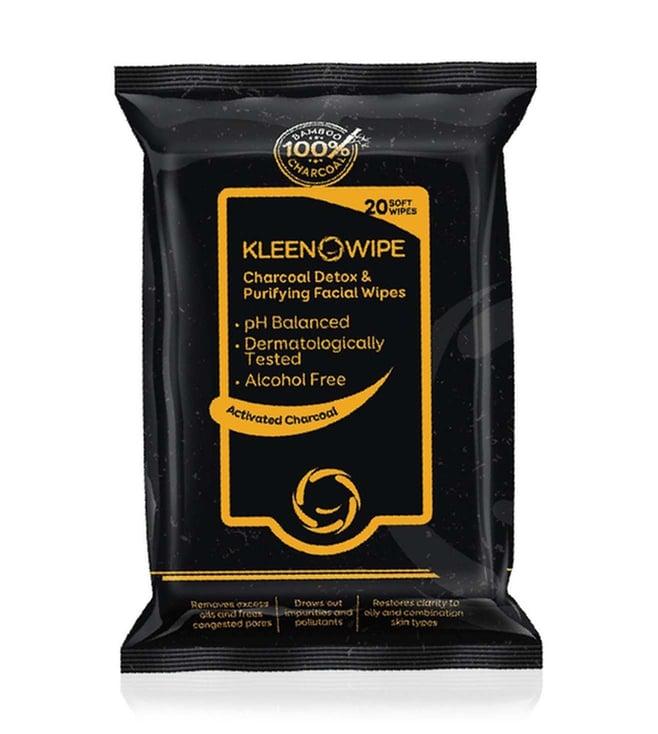 kleenowipe activated charcoal detox & ultra purifying wipes - 20 wipes