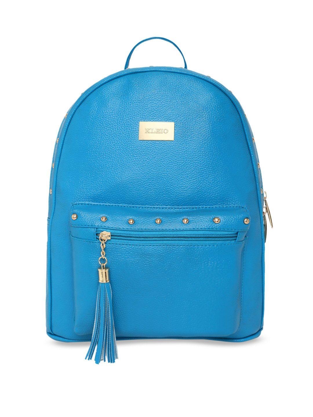 kleio designer women blue solid embellished backpack