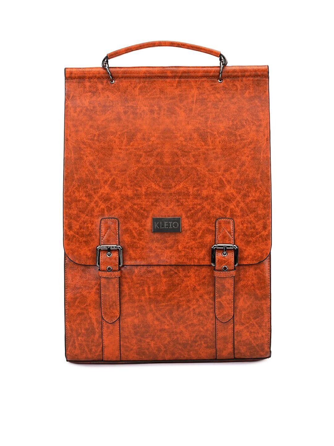 kleio unisex orange embellished backpack