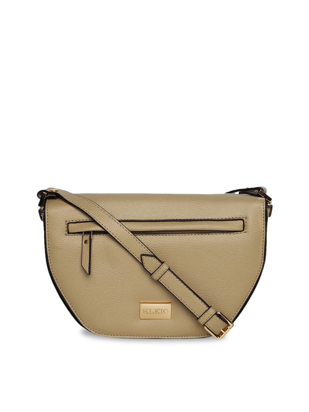 kleio beige half moon sling bag