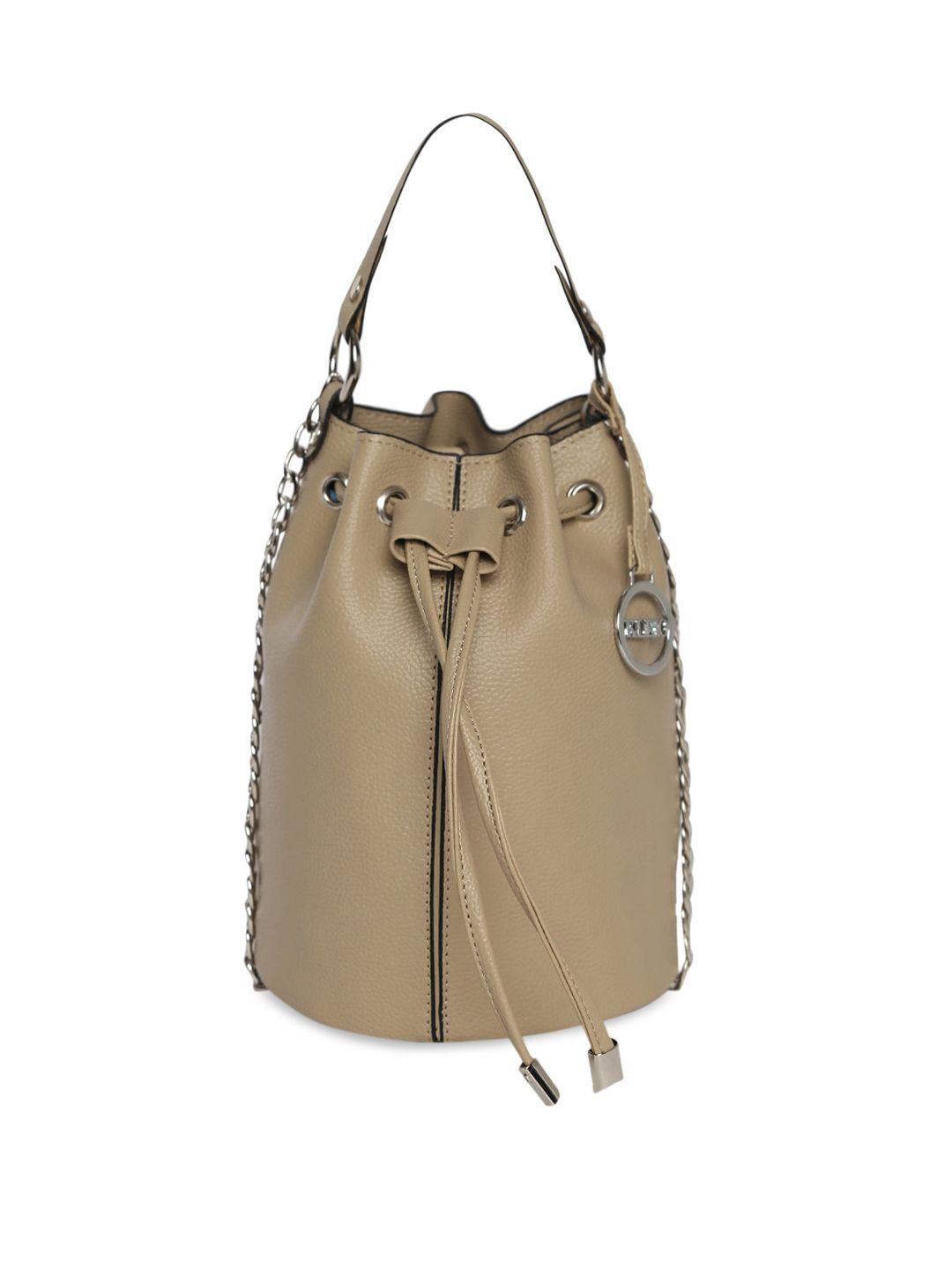 kleio beige solid sling bag