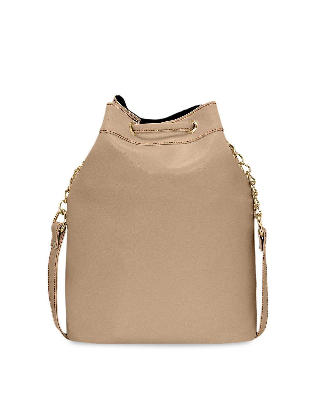 kleio beige solid sling bag