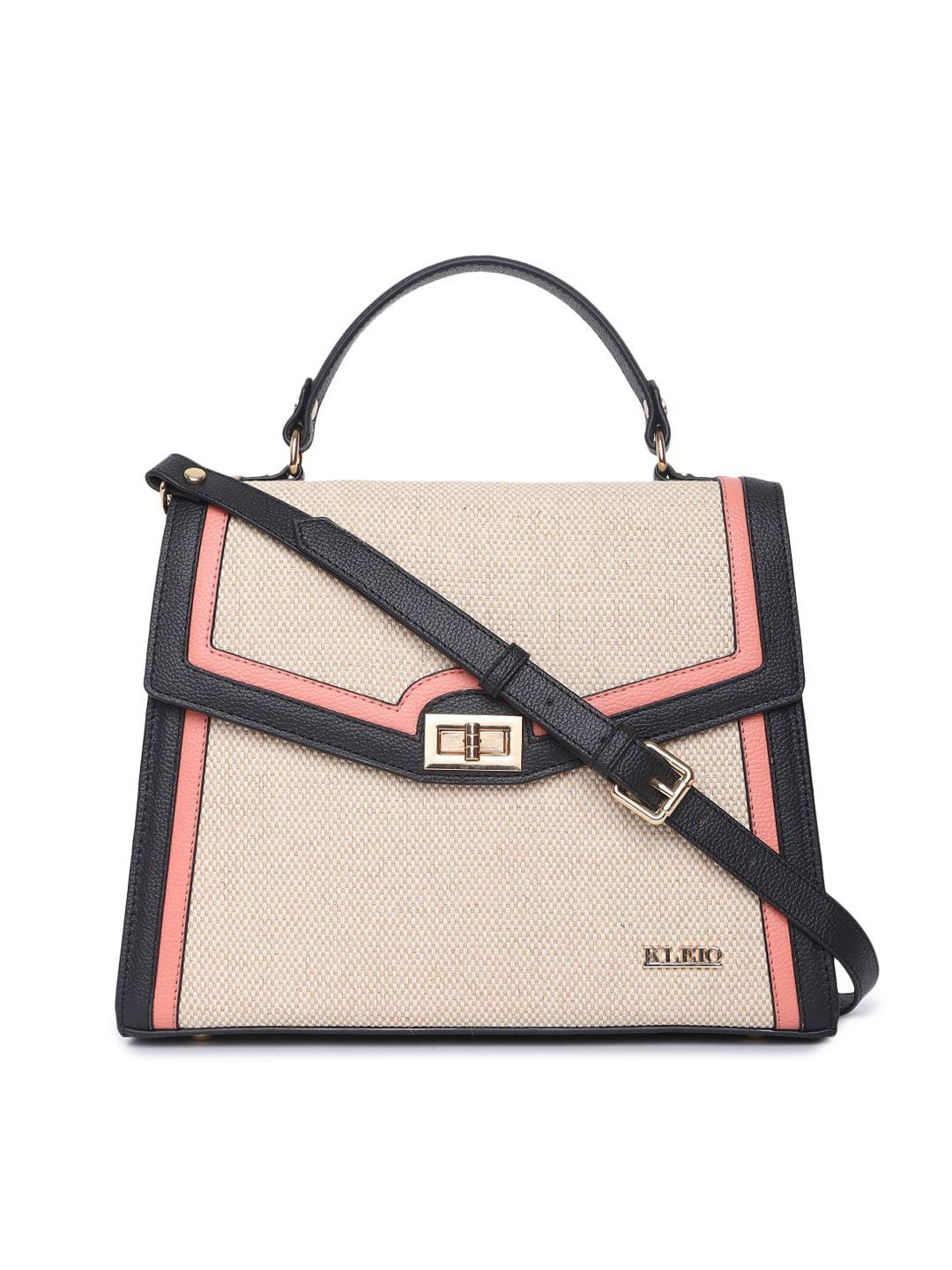 kleio black colourblocked structured satchel