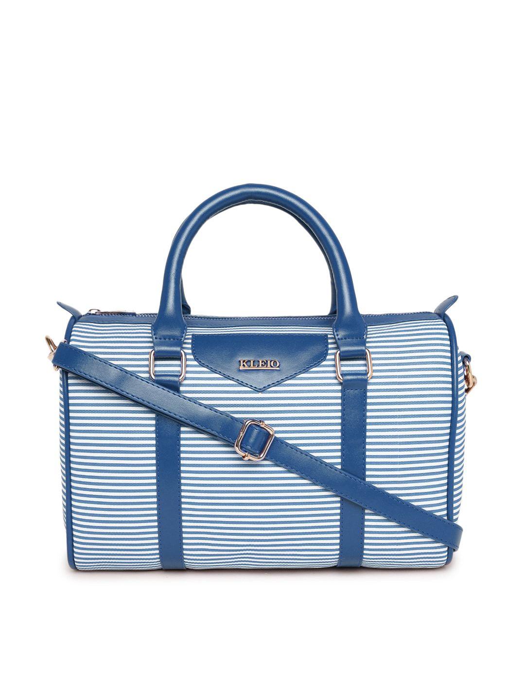 kleio blue pu structured handheld bag