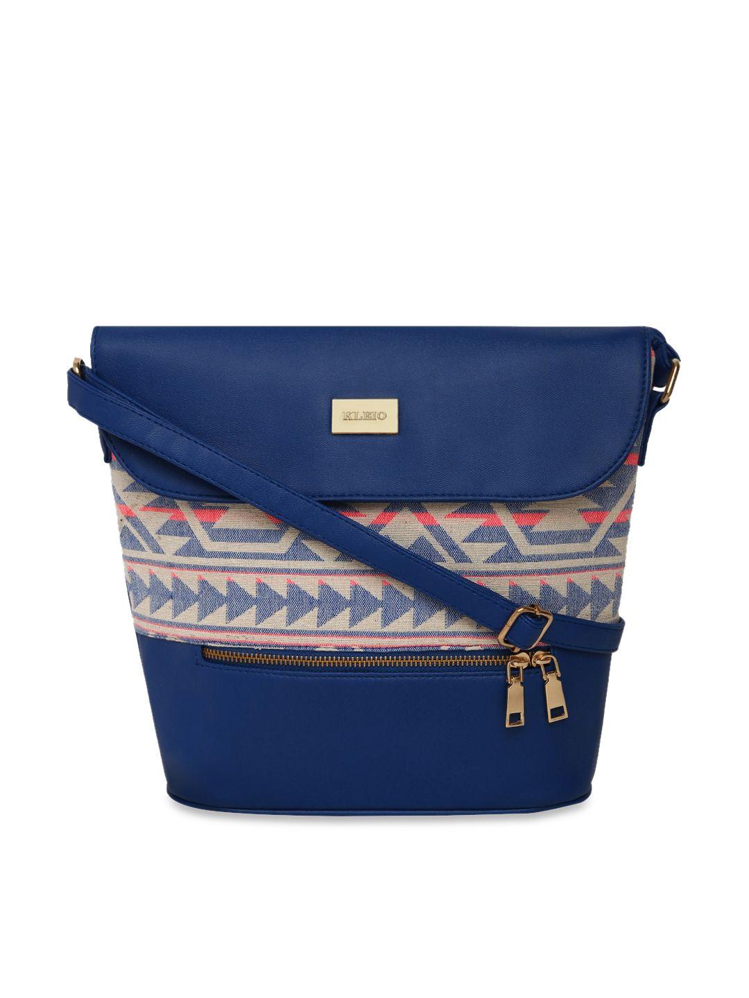 kleio blue self design sling bag