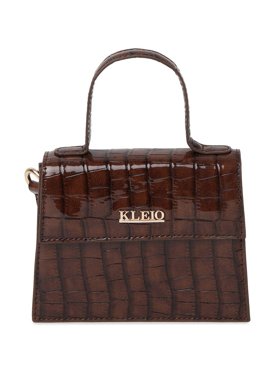 kleio brown pu structured handheld bag