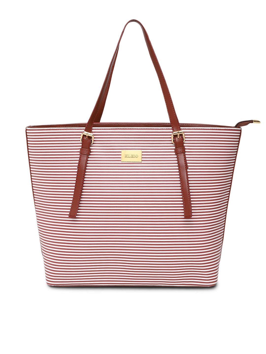 kleio brown striped shoulder bag