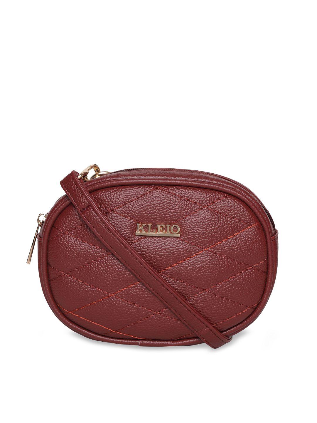 kleio brown textured sling bag