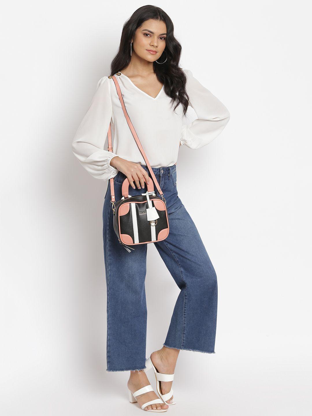 kleio colourblocked structured handheld bag